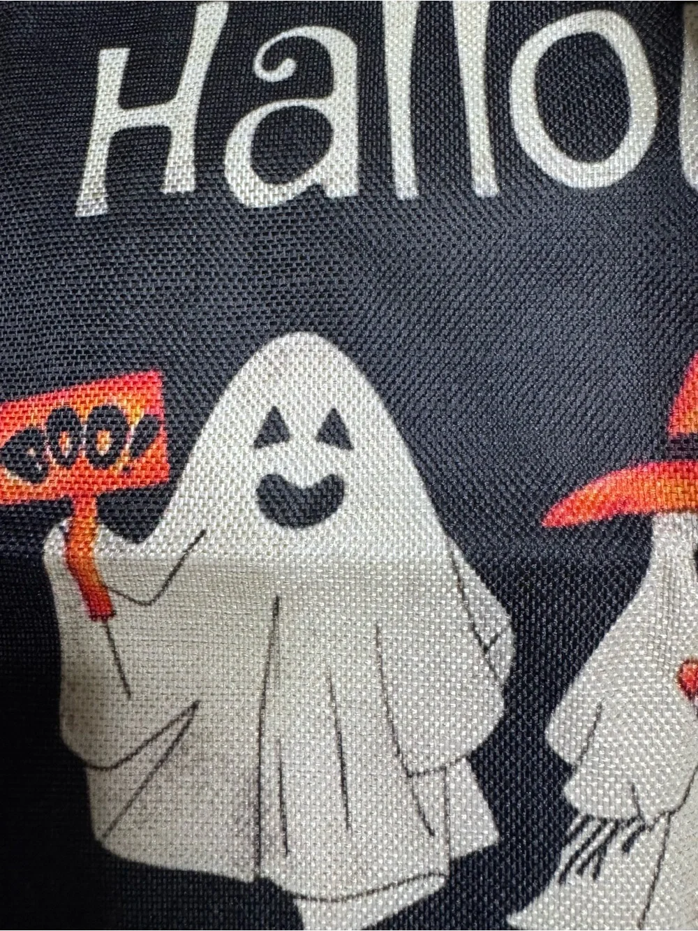 Halloween black throw pillow COVER with 3 ghosts
